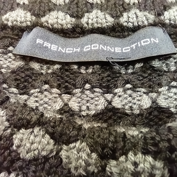 French Connection Mini Sweater Dress Size Small Wool Blend Black & Grey - Picture 3 of 6